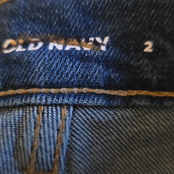 New Old Navy Women's 2 button fly Extra High Rise Curvy Sky-Hi Straight Jeans - Picture 6 of 11